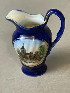 #56D Antique High School Reed City Michigan 1900s Souvenir China Cream Pitcher - Picture 1 of 10