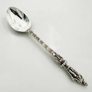 ANTIQUE CAST APOSTLE COFFEE SPOON STERLING SILVER VICTORIAN 1864 Chawner & Co - Picture 1 of 9