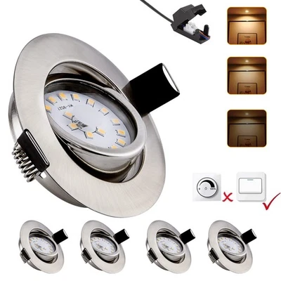 LED Einbaustrahler 3 stufen Dimmbar ultra Flach 3000K Warmweiß Spots 230V 6W - Bild 1 von 4