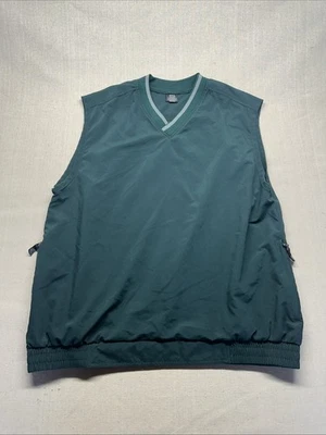 Vintage Nike Golf Windbreaker Vest Men’s L Solid Green Swoosh Logo Retro - Image 1 of 4