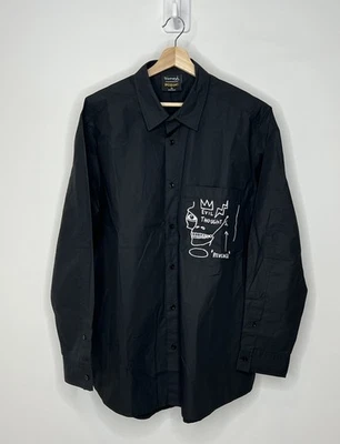 Camisa masculina Diamond Supply Co X Basquiat preta GG “pensamentos malignos” nova com etiquetas botão para baixo - Imagem 1 de 4