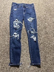 JEANS DONNA AE AMERICAN EAGLE HIGH RISE JEGGING NEXT LEVEL ELASTICIZZATO 6 CORTI - Foto 1 di 4