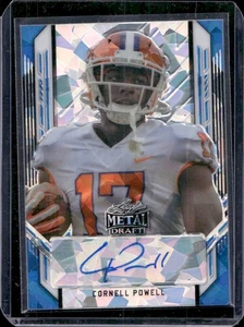 Cornell Powell 2021 Leaf Metal Draft Portraits Crystal Blue Auto /25 Rc - Picture 1 of 2