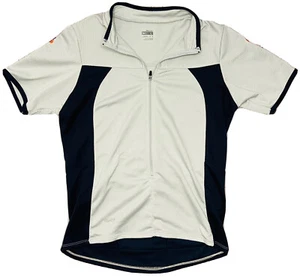 Camiseta deportiva de ciclismo Nike Dri-Fit para mujer gris/azul 3/4 cremallera 3 bolsillos; talla L - Imagen 1 de 9