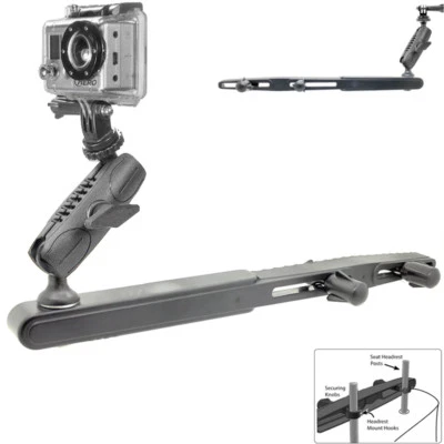 ACTIONCAM ACCESSORY Dual Rotation Center Headrest Mount for All Action Camera Sony, GoPro Hero &More