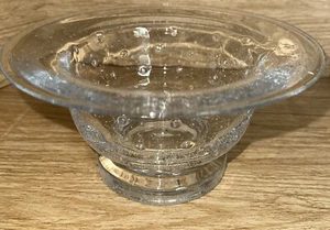 VTG Clear Glass Pedestal Fruit Flower Compote Bowl Controlled Bubbles Serving - Picture 1 of 10
