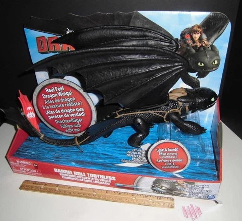 How to Train Your Dragon Barrel Roll Toothless - Spin Master 16" Long - Sound At Cover