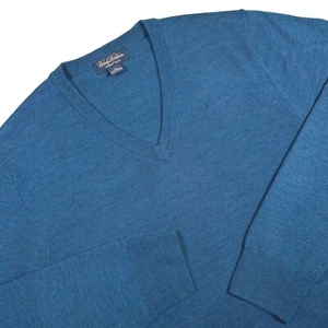 Brooks Brothers Saxxon Wollpullover Herren L blau V-Ausschnitt langarm weich adrett - Bild 1 von 8