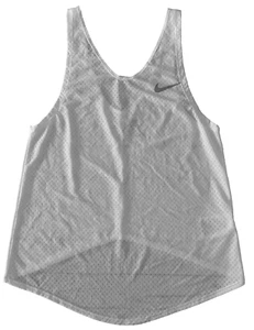 Nike Womens XS Dri-Fit Mesh Tank Top White Breathable Running Top - Picture 1 of 6