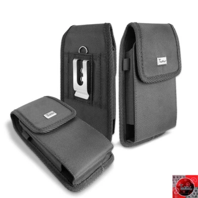 Extra Large Fit Heavy Duty Nylon Rugged Belt Clip Case Pouch Cover for LG V30 - Image 1 of 4