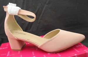 Styluxe Soft Mauve Suede Look Neo Pump Sz 10 Ankle Strap Block Heel NIB - Picture 1 of 7