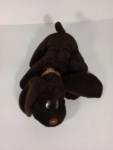 Peluche vintage JRL Toys Little Lonely Puppies 10" marrón oscuro perro con collar - Imagen 1 de 5