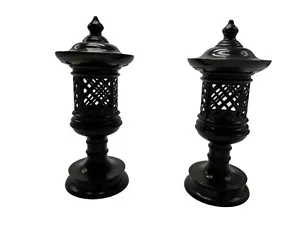 Antiques/Vintage 2 Unique Ancient Bronze Lantern Japan 19th 20th Century Rare - Picture 1 of 11