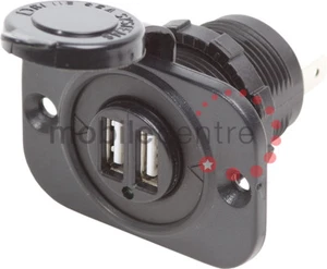 Blue Sea 12V Doble Cargador USB Toma 1016 Negro Doble Salida también funciona en 24V - Imagen 1 de 1