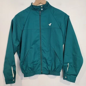 VINTAGE Wrangler Green Full Zip Chore Work Snap Collar Jacket Size S Made In USA - Picture 1 of 13