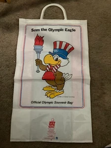 Große Einkaufstasche Olympia Souvenir aus Plastik 1984 - Bild 1 von 4