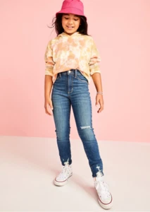 Old Navy 360 Ballerina Ripped Jeggings Size 10 Blue Extra High-Waisted Stretch - Picture 1 of 10