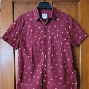 American Eagle lässige Knopfleiste mit Flamingos für Herren Größe Large - Bild 1 von 5