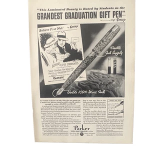 Vintage 1934 Parker Pen Grandest Graduation Gift Ad Advertisement - Picture 1 of 5