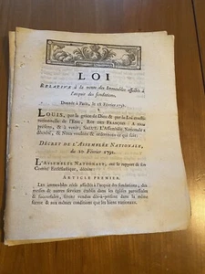 Révolution / Louis XVI /Immeubles affectés pour les Messes / 1791 - Bild 1 von 3
