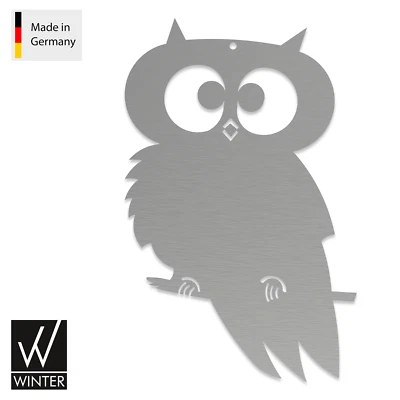 Gartendeko Eule zum Aufhängen 20 cm Metall verzinkt Herbst Winter Dekoration - Bild 1 von 2