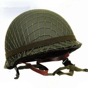 Perfect WWII US Army M1 Green Helmet Replica with Net/Canvas Chin Strap DIY Pain - Picture 1 of 5