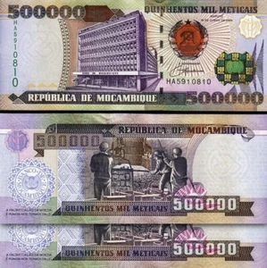 Mozambique 500000 500,000 Meticais 2003 2004, UNC, 2 Pcs PAIR, Consecutive,P-142 - Picture 1 of 4
