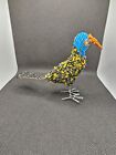 BIRD Sculpture African Art Glass Bead Wire Beaded BIRD Animal Figurine
