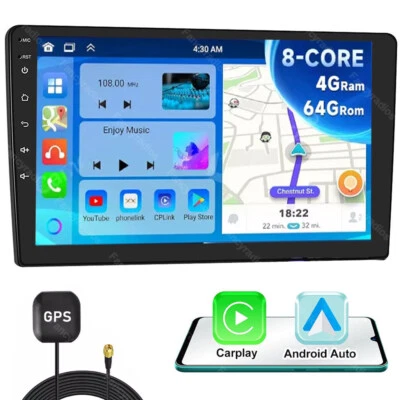 4+64GB 9 Inch 2DIN Car Stereo Radio 8Core Android 13 Carplay GPS Navi BT WIFI - Image 1 of 4