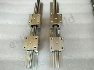 2 set SBR12S--800mm Linear rail rod support with 4 pcs SBR12UU Rounter Bearing - Picture 1 of 2