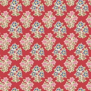 Tilda Jubilee Fabric | Farm Flowers | Red - Picture 1 of 1