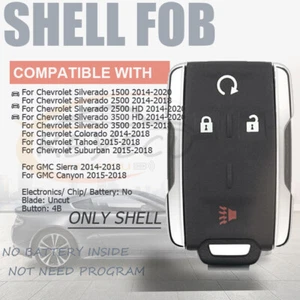 Remote Key Fob Shell Case for Chevy Silverado Colorado Tahoe GMC Sierra 2015-18 - Picture 1 of 8
