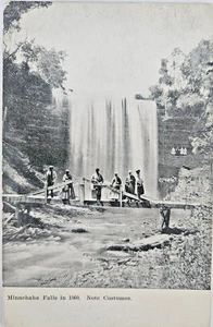 Minnehaha Falls in 1860 Note Costumes Postcard it was a glorious time - Picture 1 of 3