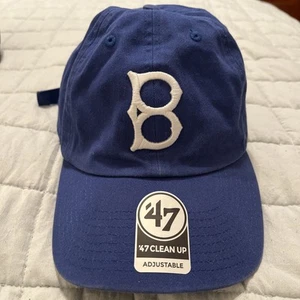 Brooklyn Dodgers 1947 Clean Up Adjustable Hat Cooperstown Collection MLB Blue - Picture 1 of 10