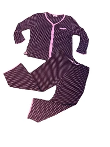 Y2K Celestial Dreams Black Pink Pajama Set 2 Piece Pjs sz Med Read Description - Picture 1 of 3