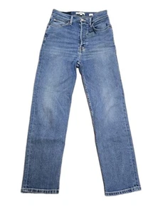 Re/Done Damen Jeans 90s High Rise Ankle Crop Bright Faded Blue Button Fly 27 - Bild 1 von 6