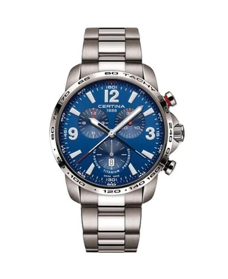 CERTINA Men Analog Quartz Casual Watch Classic Dress Blue Dial Waterproof Round - Image 1 of 4