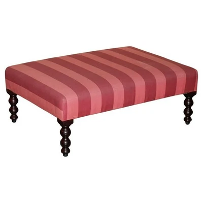 LOVELY LARGE BEECH WOOD FRAMED GEORGE SMITH OTTOMAN FOOTSTOOL PART OF A SET - Image 1 of 4