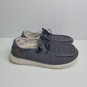 Hey Dude Women's Size 7 Wendy Chambray Gray Canvas Shoes - Picture 1 of 9