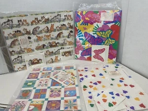 Vintage Current Wrapping Paper Packages NEW Hearts Cats Rustic Barn Butterflies - Picture 1 of 7