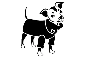 Schablone " Chihuahua3... " auf A4 - Bild 1 von 1