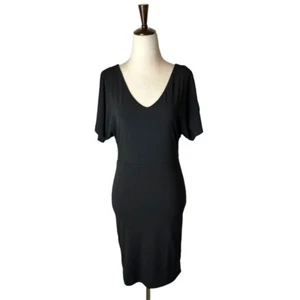 Vestido de terciopelo Graham & Spencer para mujer XS negro jersey manga corta dividida mini LBD - Imagen 1 de 9