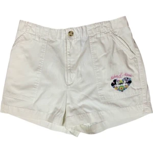 VTG MICKEY INLIMITED WOMENS WHITE MICKEY&MINNY EMBROIDERED SHORTS SIZE 13 W30 - Picture 1 of 6