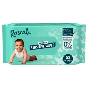 Rascals Sensitive Biodegradable Baby Wipes 52 - Picture 1 of 6