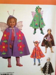 Simplicity Sewing Pattern 1769 Girl Child Boys Capes Costumes Size 3-8 Uncut New