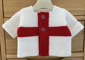 newborn baby St George england Football cardi unisex machine wash handmade new  - Picture 1 of 5