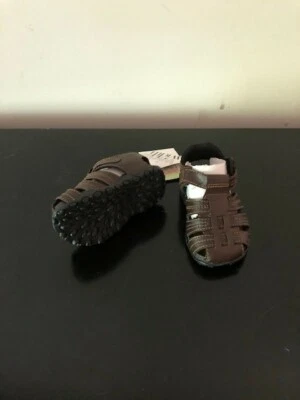 NUEVAS Sandalias de Pescadores Teeny Toes Niños Marrón Correas 4W Ancho Zapatos Infantiles Foto 1 de 4