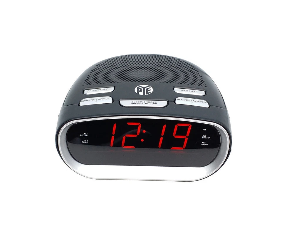 PYE AM/FM Alarm Clock Radio/Battery Back Up/Sleep Function/Red LED Display-PCR3 - Image 1 of 1