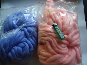 Wollfasern, Spinnfutter, Wolle zum spinnen, Filzwolle, Acrylfaser, Vegan, 500g - Bild 1 von 2