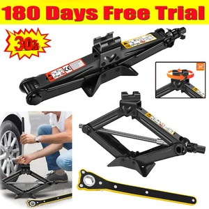 2 Tonne RV Car Trailer Stabilizer Leveling Scissor Jack With Spanner Garage Home - Picture 1 of 24